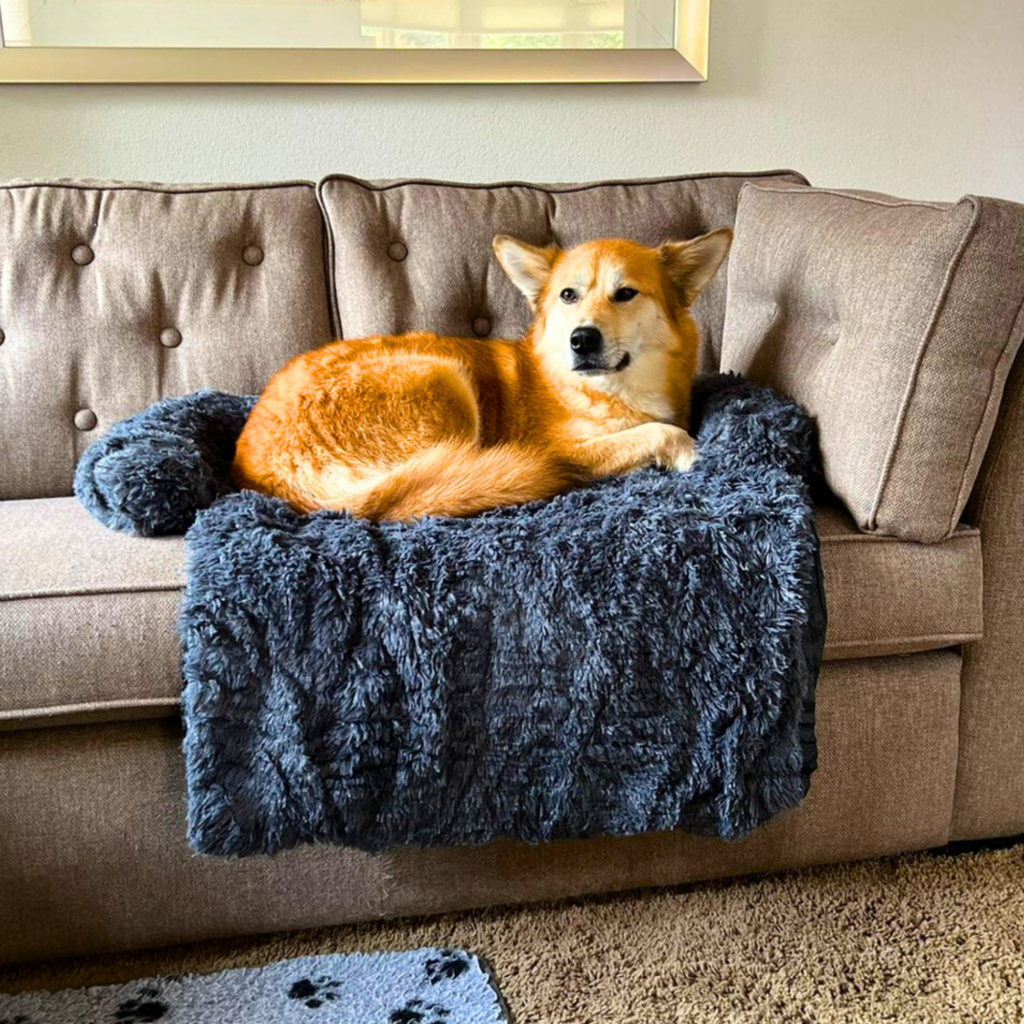Hondenkussen donker Grijs blauw Bankbeschermer Hondenmand bankkleed 1