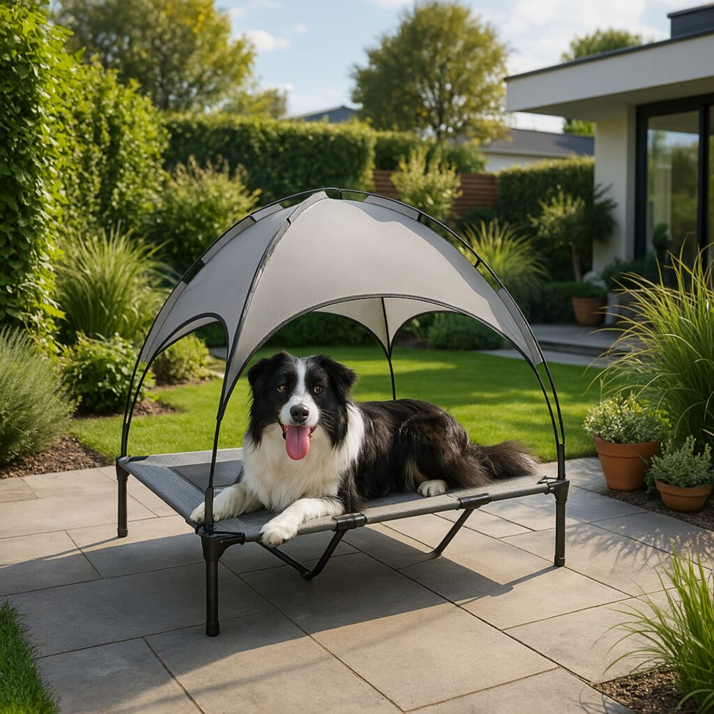 Hondenstretcher Hondenbed Buiten Sfeerafbeelding Met Hond In De Zon