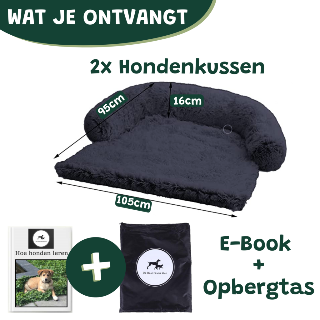 Hondenkussen Grijs donker Bankbeschermer Hondenmand bankkleed combivoordeel set van 2 - 12