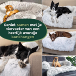 Hondenkussen Bankbeschermer hondenmand hondendeken Wit licht 2 stuks combivoordeel2