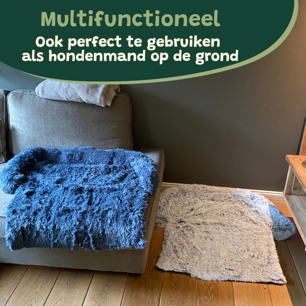 Hondenkussen Grijs donker Bankbeschermer Hondenmand bankkleed combivoordeel set van 2 - 6